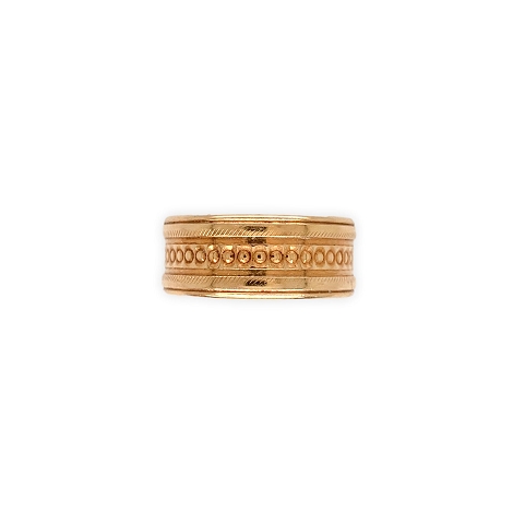 10K Band with Beaded Design Size 5   j7639
